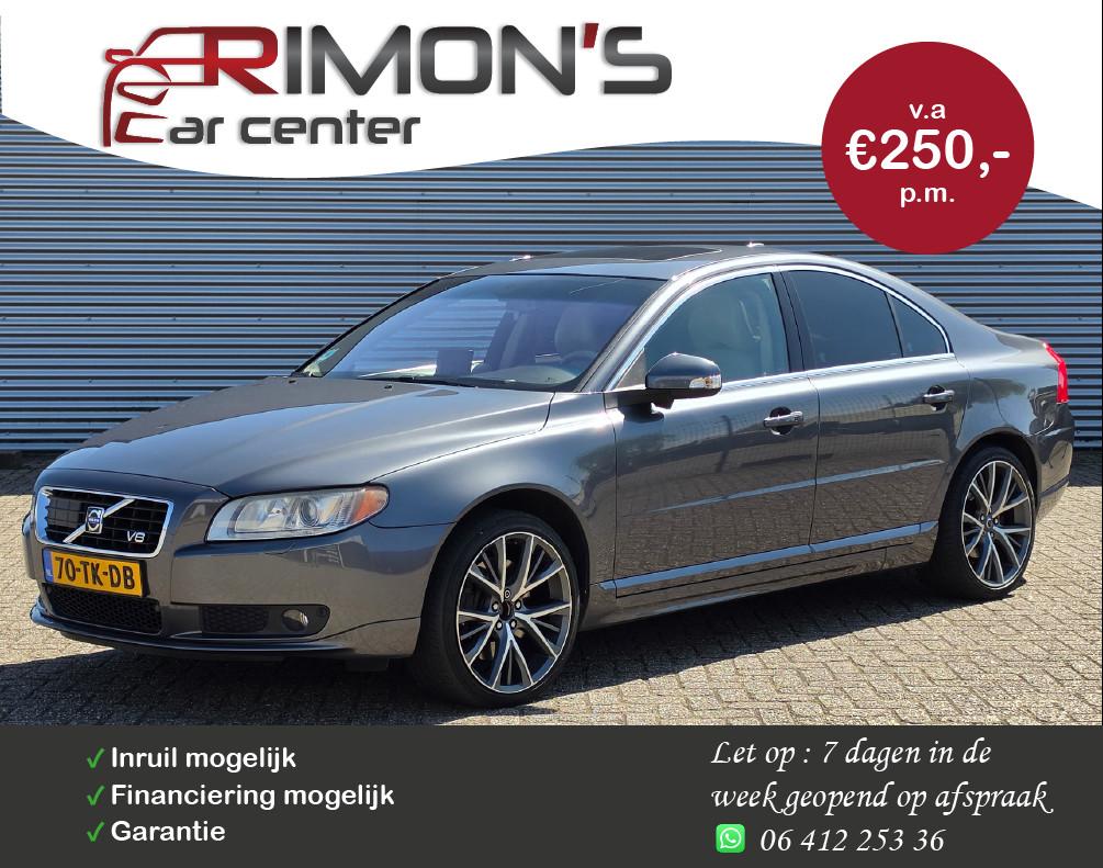 Volvo S80 4.4 AWD V8 Summum G3 Gas Aut Leder Navi Dakraam, Auto's, Gebruikt, 8 cilinders, 2000 kg, 316 pk