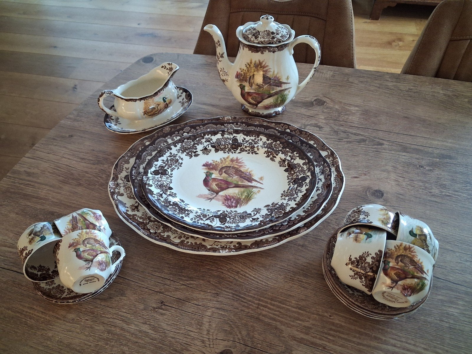 The Royal Worcester Palissy game oud Engels jachtservies, Gebruikt, Ophalen of Verzenden, Overige stijlen, Kop(pen) en/of Schotel(s)