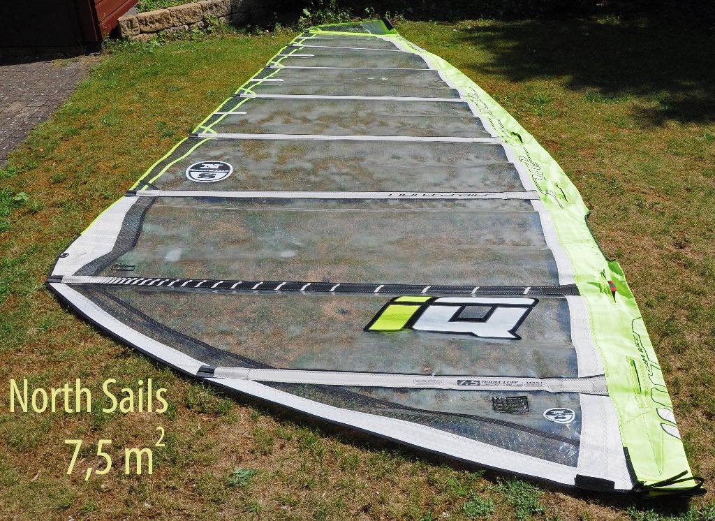 Windsurfzeil 7,5 m2 North Sails incl mast en giek, Ophalen, 6.5 m² tot 8 m², North Sails, Zeil