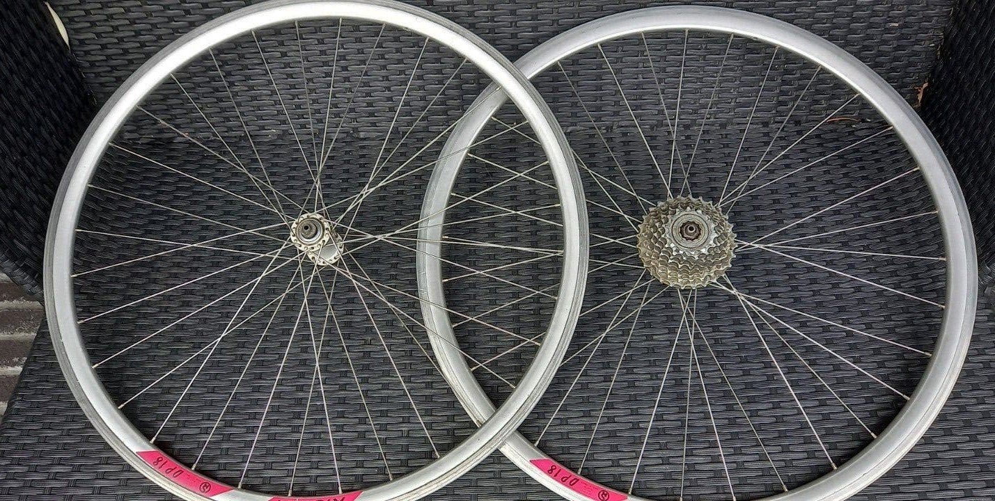 Giant P-SL2 Deore 105 Wielset met Rigida DP18 velgen, Wiel, Zo goed als nieuw, Aluminium, Racefiets