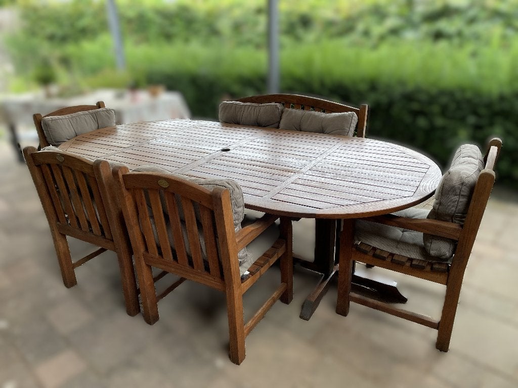 Royal Arrow Teakhouten Tuinset - Zware Kwaliteit, Tuin en Terras, Ophalen, Gebruikt, Bank, 6 zitplaatsen
