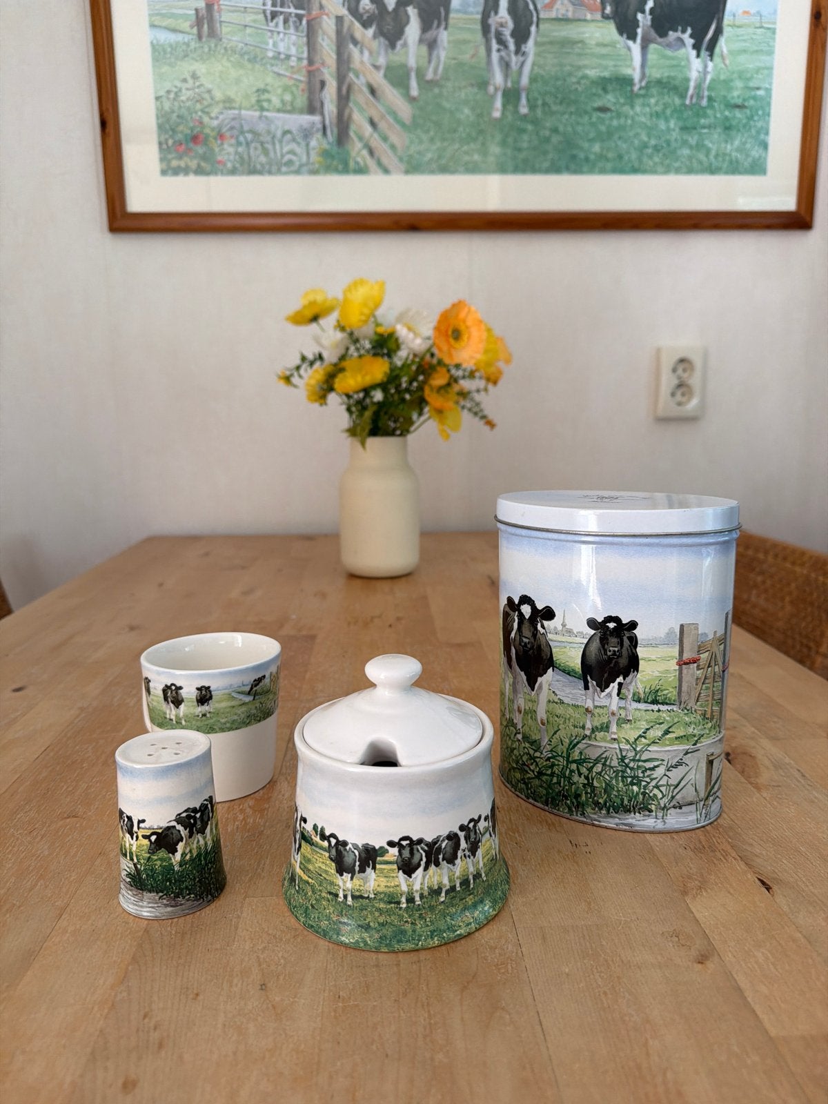 Wiebe van der Zee servies: suikerpot, zoutvaatje, blik, mok, Ophalen, Overige merken, Keramiek, Zo goed als nieuw