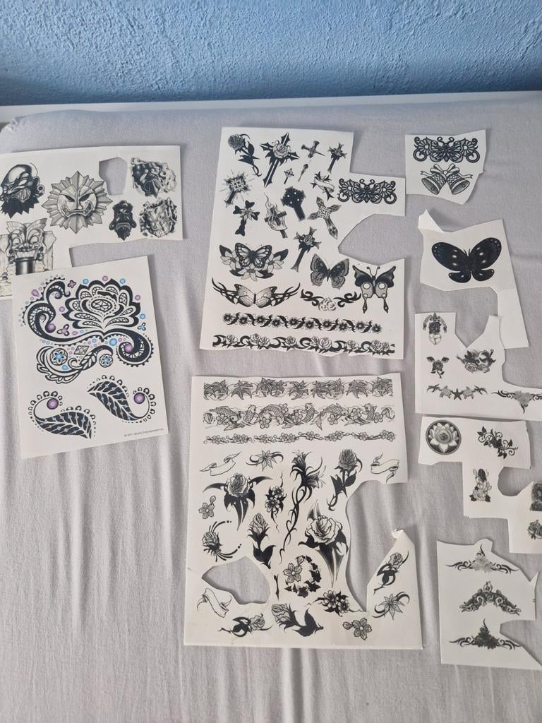Tijdelijke Tattoos Set - Diverse Ontwerpen, Ophalen of Verzenden, Zo goed als nieuw, Overige typen
