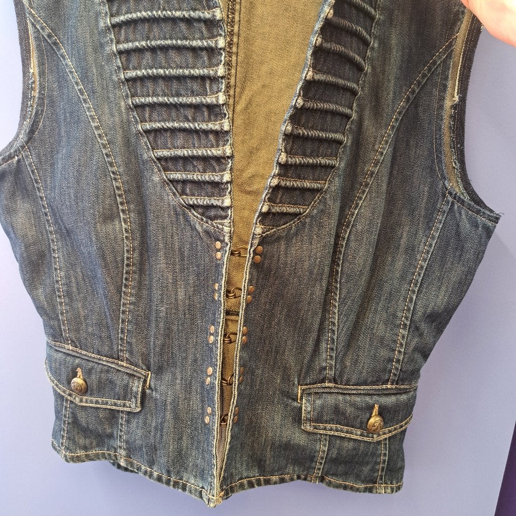 Josephine & Co statement denim gilet maat 42 artnr 49021, Josephine & Co, Blauw, ., Maat 42/44 (L)