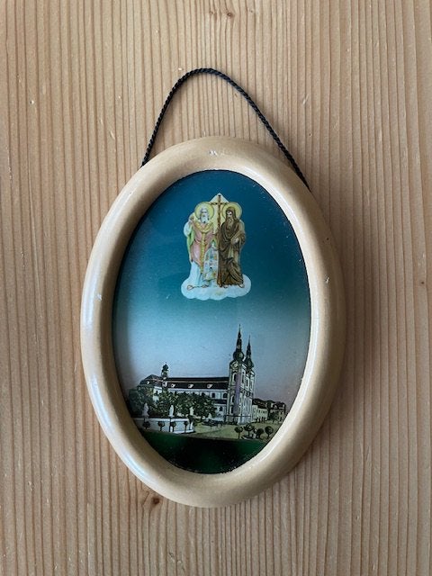 OVAAL VORMIG KLEIN LIJSTJE MET DE H.FRANCISCUS, Verzamelen, Religie, Ophalen of Verzenden, Zo goed als nieuw, Overige typen, Christendom | Katholiek