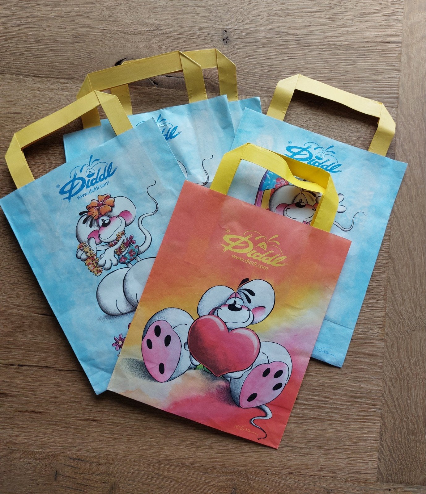 Diddl cadeautas 5 stuks zakken diddl nieuw diddlina, Ophalen of Verzenden, Diddl, Nieuw, Tas, Koffer of Zak