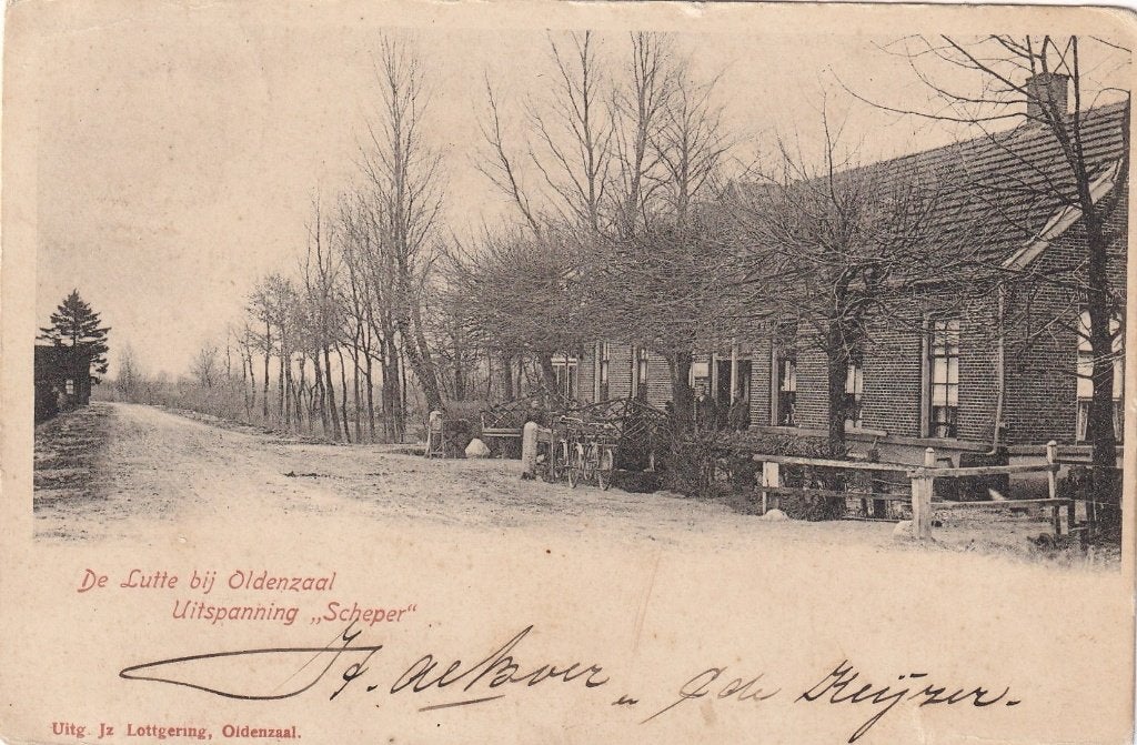 De Lutte, Losser, Oldenzaal, Cafe., Verzenden, Voor 1920, Gelopen, Overijssel