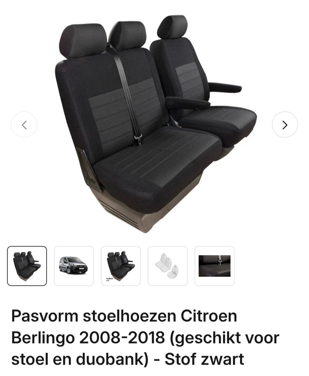 Nieuwe stoelhoezen Citroen Berlingo 3-persoons bank voorin, Ophalen of Verzenden, Nieuw