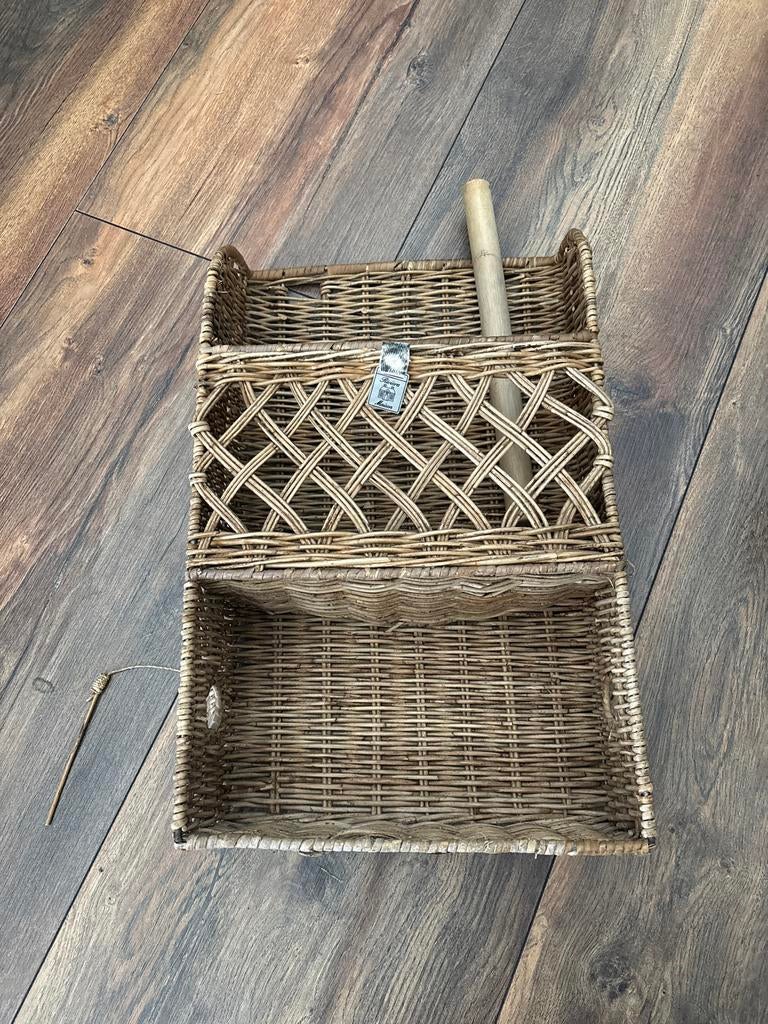 Rivera keukenrol houder wand rek rattan, Ophalen, Gebruikt, Mand, Riet