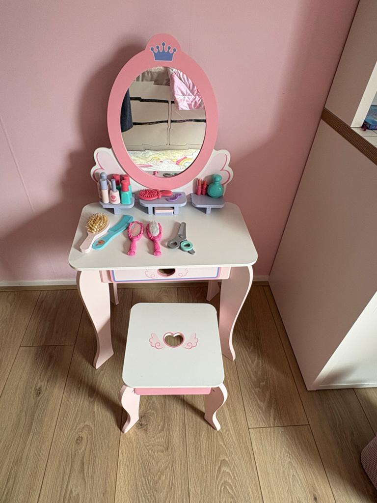 Prinsessen kaptafel met krukje en accessoires, Ophalen, Gebruikt, Overige typen