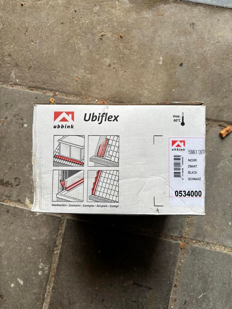 Ubbink Ubiflex loodvervanger 15cm 12 meter zwart, Doe-het-zelf en Verbouw, Dakpannen en Dakbedekking, Overige materialen, Zwart