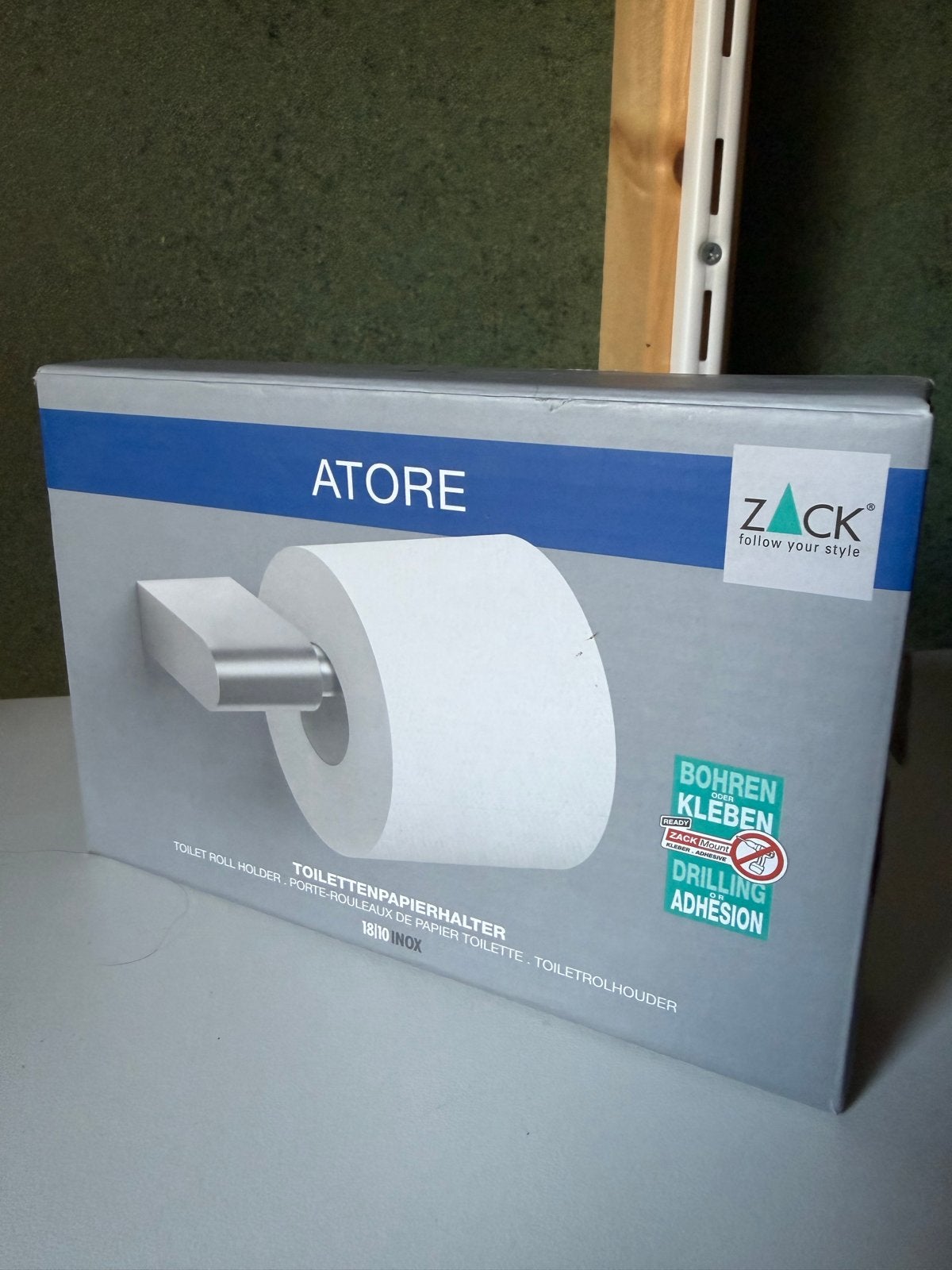 Zack Atore Toiletrolhouder RVS - Nieuw in doos, Toilet-accessoire, Overige merken, Nieuw, Ophalen of Verzenden