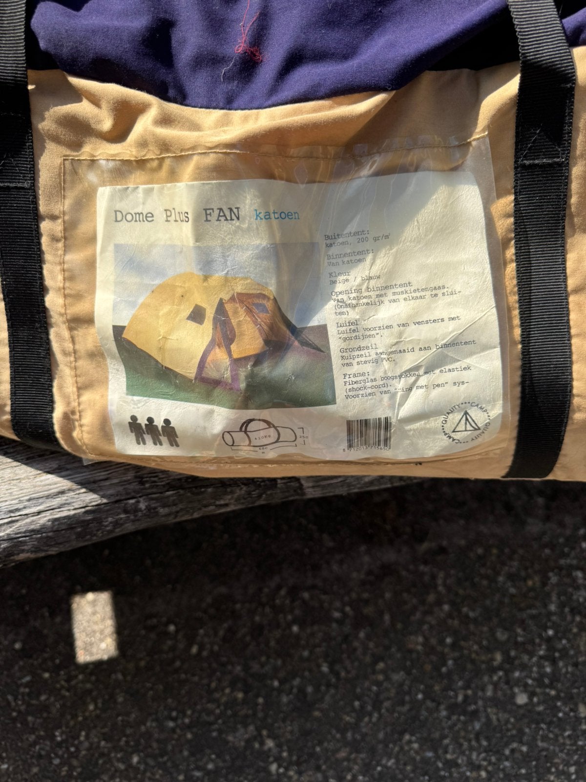Katoenen tent dome plus fan, Caravans en Kamperen, Tenten, Ophalen, Zo goed als nieuw