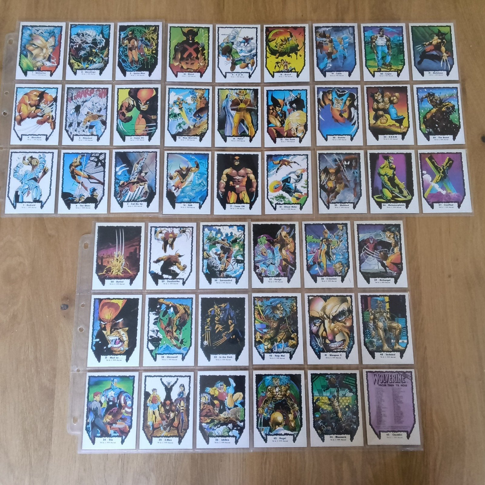Trading cards Marvel 1991 Wolverine from then 'til now serie, Ophalen of Verzenden
