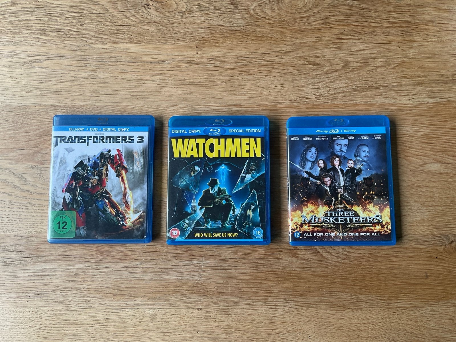 Blu-ray filmcollectie: Transformers 3, Watchmen, The Three M, Vanaf 18 jaar, Nederlands, Actie, Ophalen of Verzenden