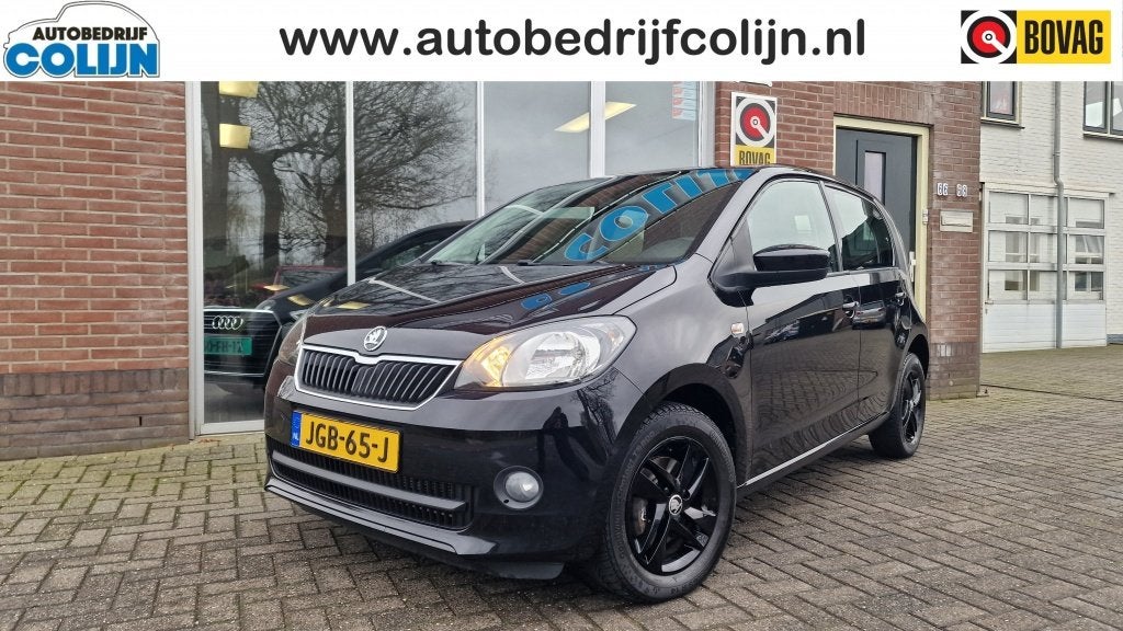 Skoda Citigo 1.0 Grt. Style, Airco Compleet onderhouden, Auto's, Dealer onderhouden, Stof, Gebruikt, Zwart