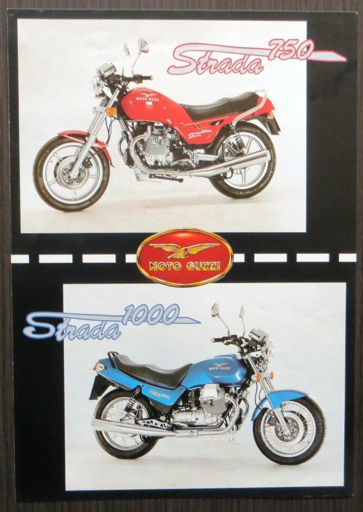 Flyer Moto Guzzi Strada 1000 + 750 - 1993 - 2 blz, Motoren, Verzenden, Moto Guzzi