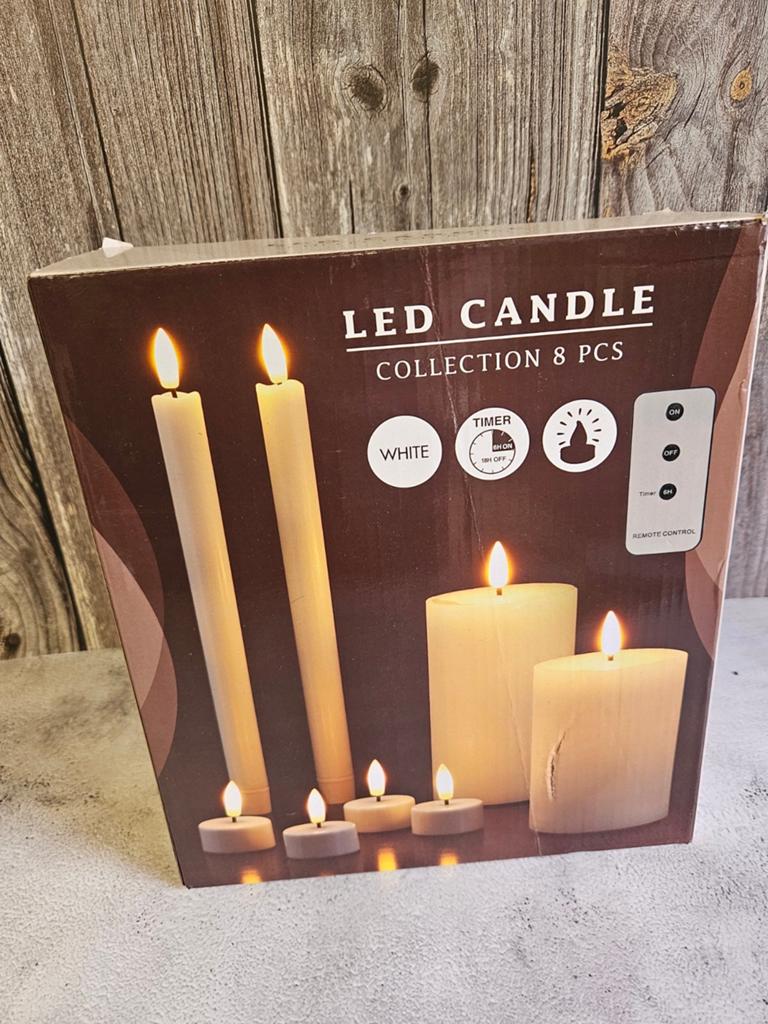 LED Kaarsen Set - 8 Stuks met Afstandsbediening - Nieuw, Kunststof, 25 tot 50 cm, Onbekend, Nieuw