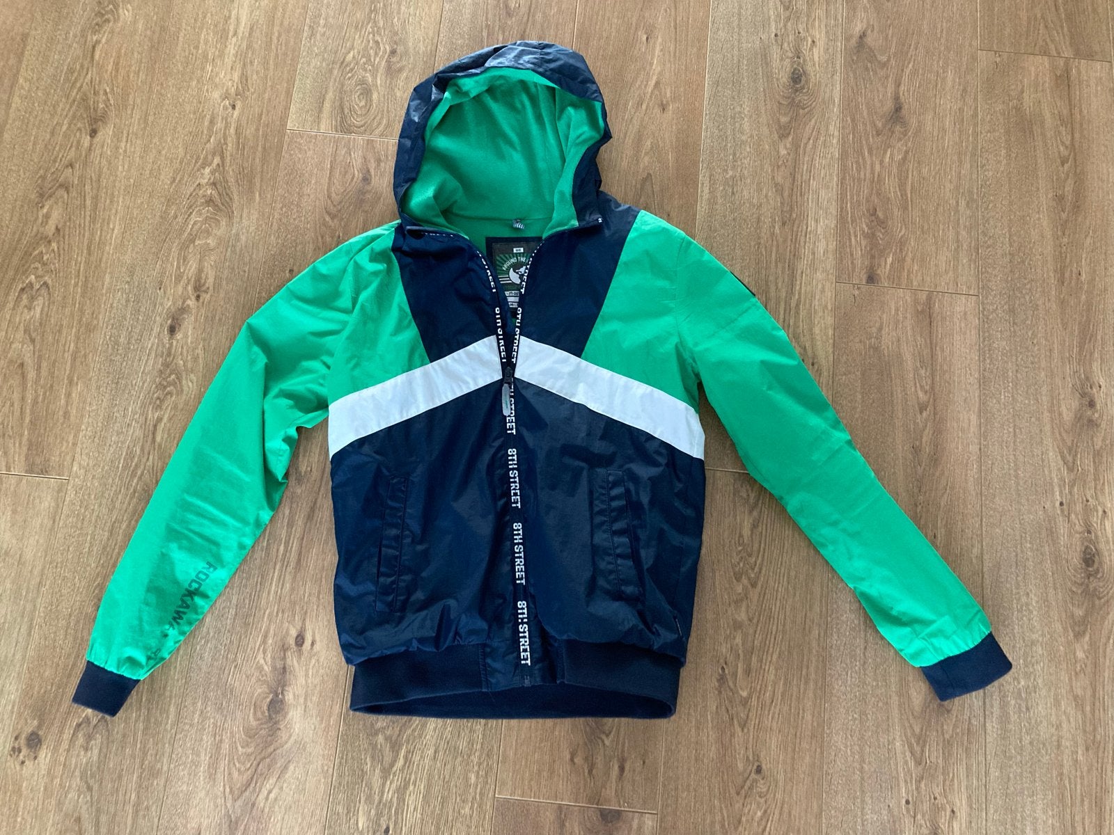 WE Zomerjas - Groen, Blauw, Wit, Ophalen of Verzenden, Zo goed als nieuw, Jongen, Jas