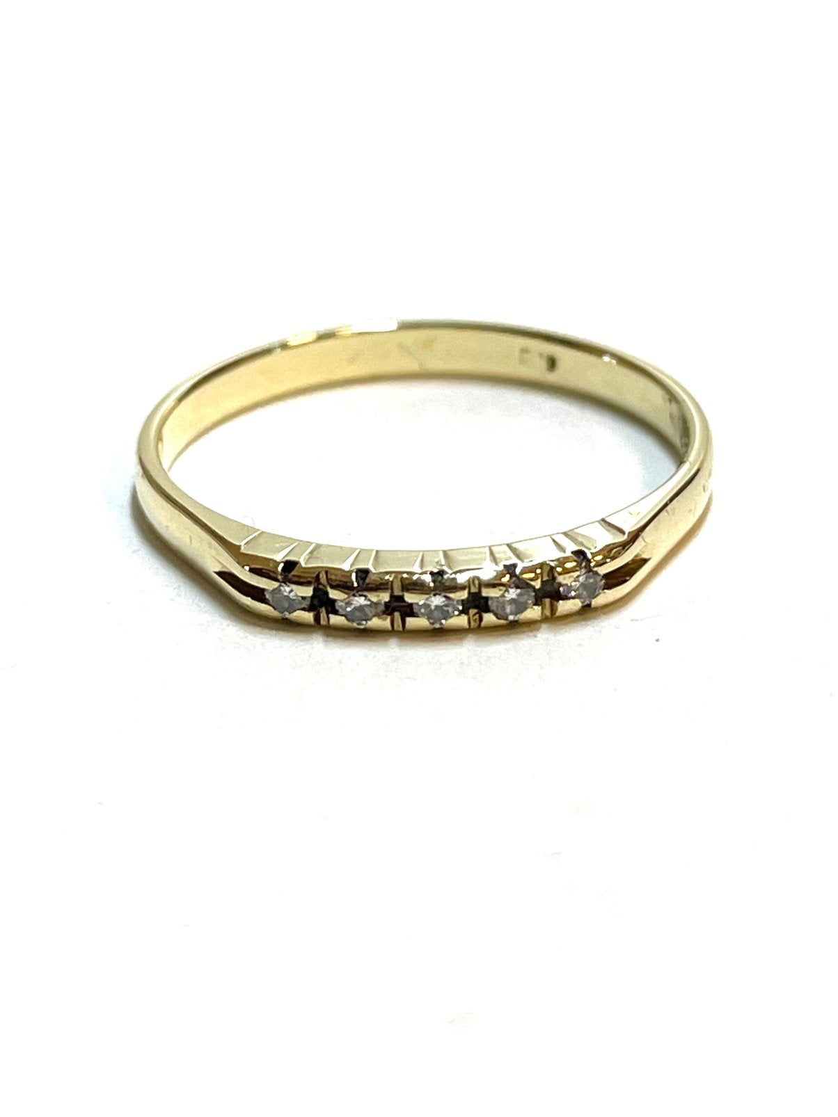 14k gouden ring met diamanten, 18 tot 19, -, -, Ophalen of Verzenden