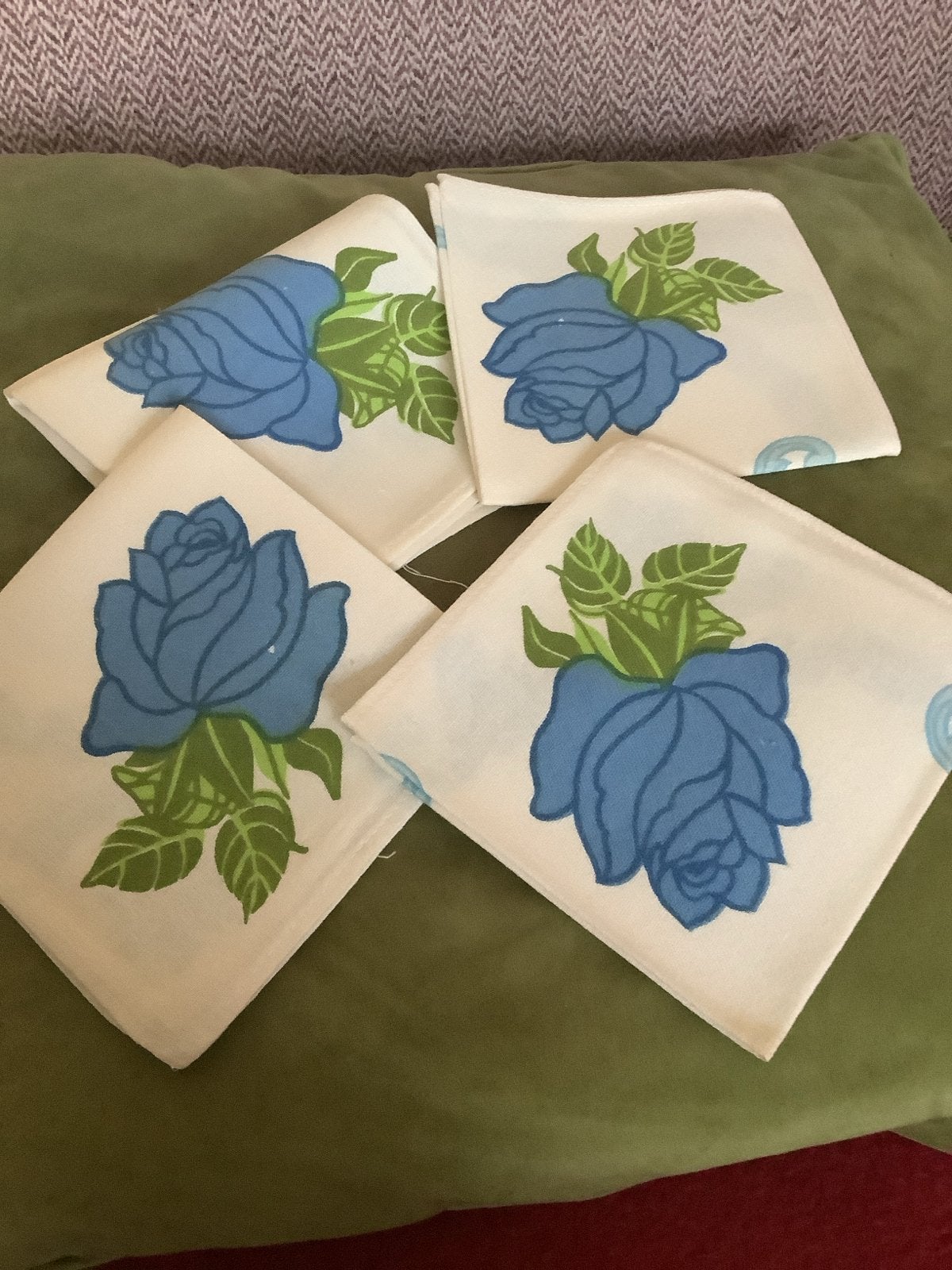 Vintage set van 4 Vintage Servetten jaren 60, Ophalen of Verzenden