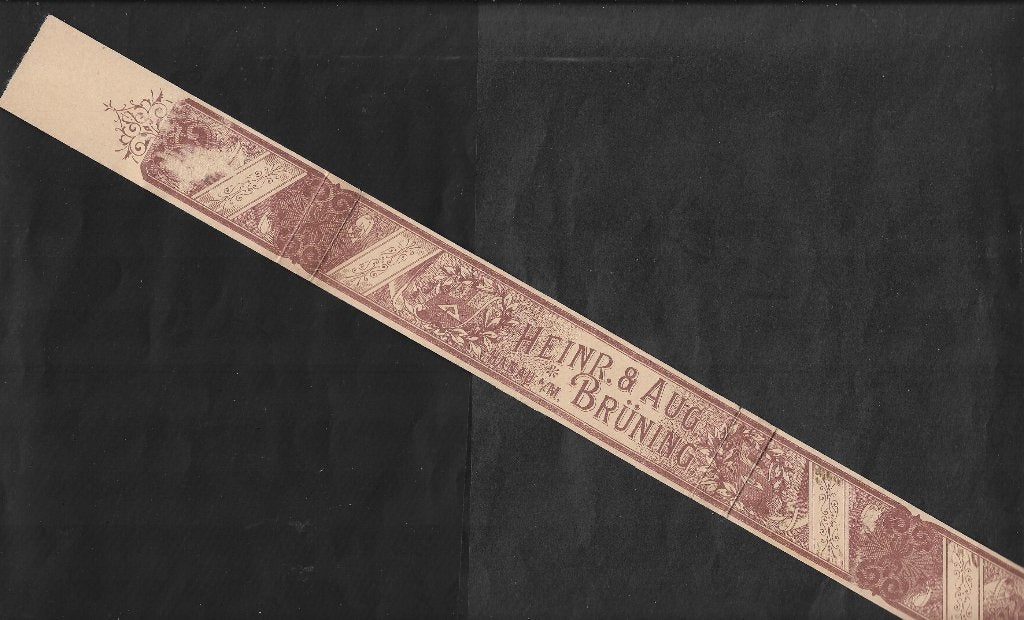 Heinr. & Aug. Bruning  kistband  ca. 45 cm, Ophalen of Verzenden, Gebruikt, Sigarenbandjes