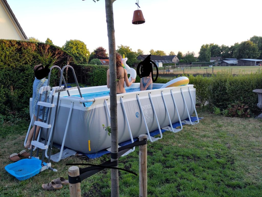 Intex zwembad 4x2m met zandfilterpomp en zoutelektrolyse, Gebruikt, 200 tot 300 cm, Rechthoekig, Ophalen
