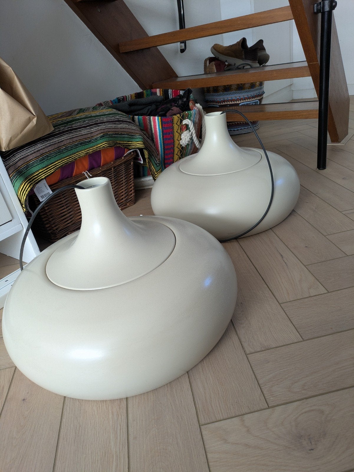 2 taupe lampen Ikea compleet compleet met rail en toebehoren, Ophalen, Zo goed als nieuw, Metaal