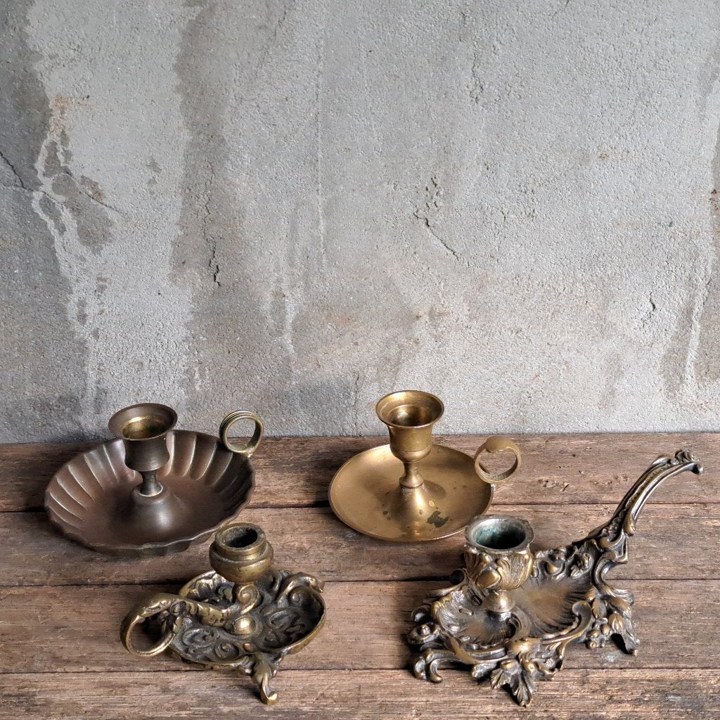 Oude Franse koperen blaker blakertje kandelaar *Etage3*, Gebruikt, ., Ophalen of Verzenden, .
