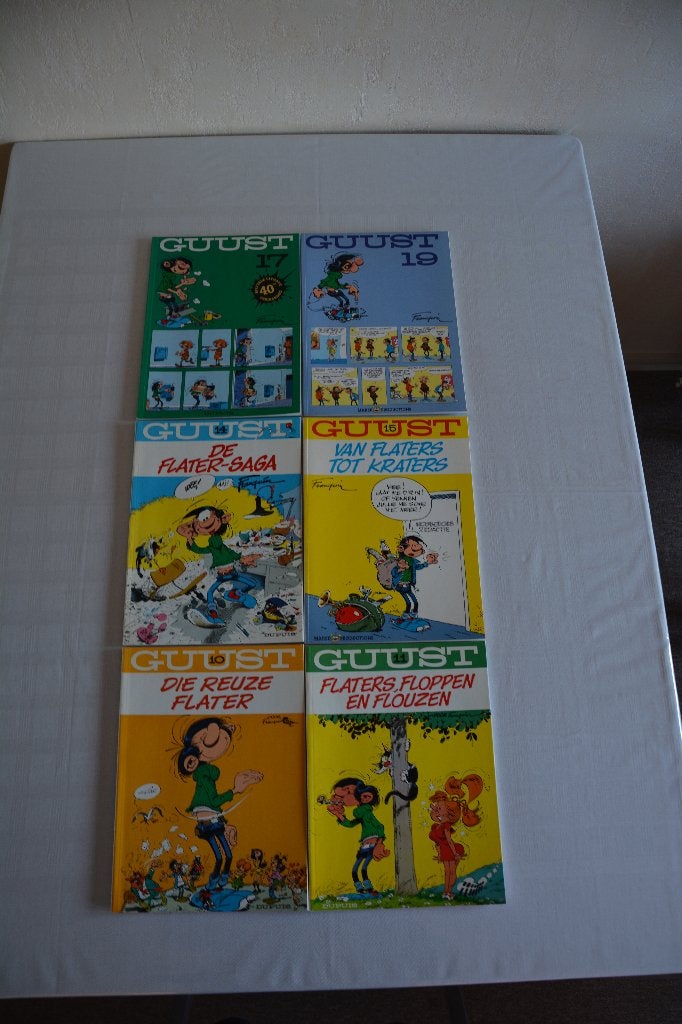 Mooie set van 6 Guust Flater stripboeken (Franquin), Meerdere stripboeken, Ophalen of Verzenden, Zo goed als nieuw, Franquin