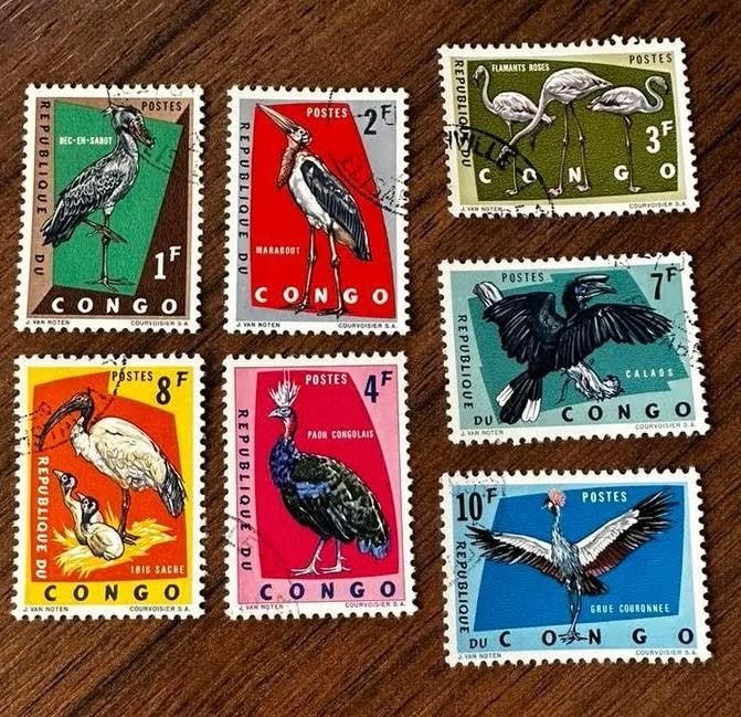 Congo Kinshasa1963 Vogels Gestempeld Postzegels Set, Ophalen of Verzenden, Overige landen, Gestempeld