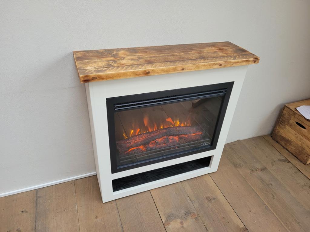 Livin flame elektrische haard met omkasting, Ophalen, Gebruikt, Vrijstaande haard, Elektrische haard