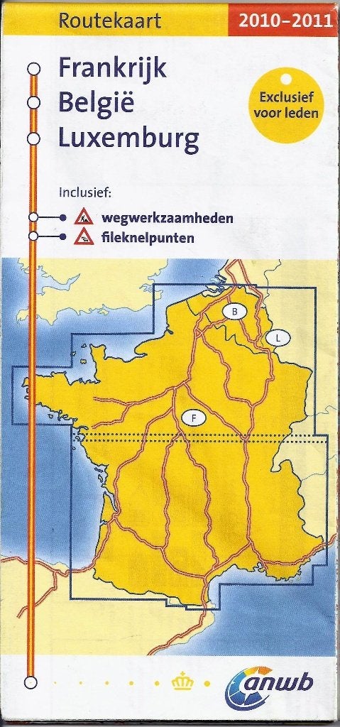 Plattegrond frankrijk belgie luxemburg 2010/2011 -, Boeken, Atlassen en Landkaarten, Gelezen, Ophalen of Verzenden, Landkaart