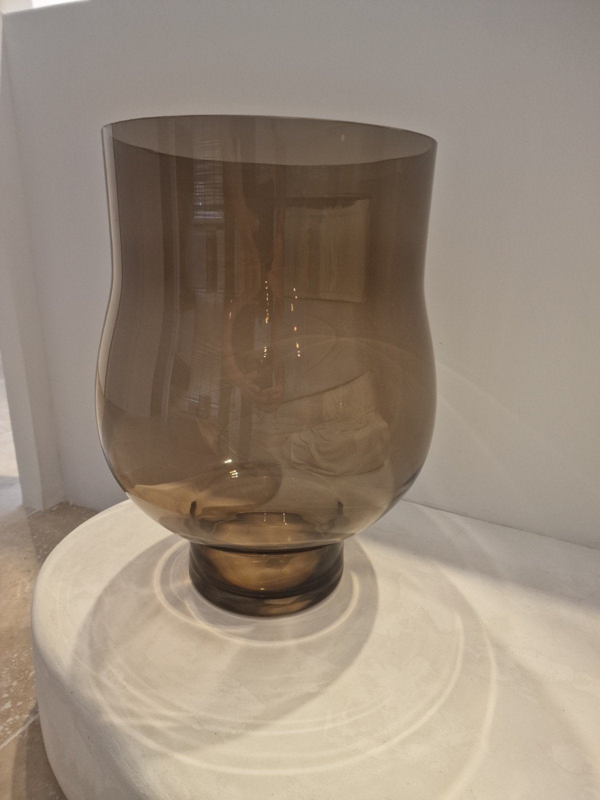 Prachtige Fidrio Glass Vaas - Hurricane Classic Coffee (H47, Huis en Inrichting, Woonaccessoires | Vazen, Ophalen, Overige kleuren