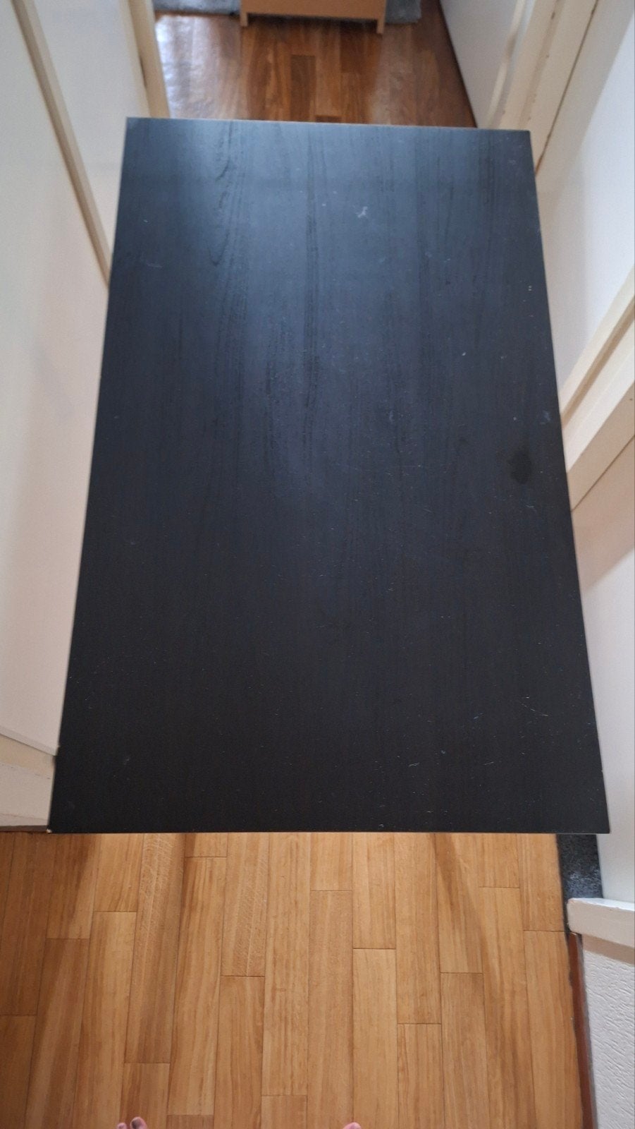 IKEA LINNMON Tafelblad met poten, zwart, 100x60 cm, Gebruikt, 50 tot 100 cm, Tot twee personen, 50 tot 100 cm