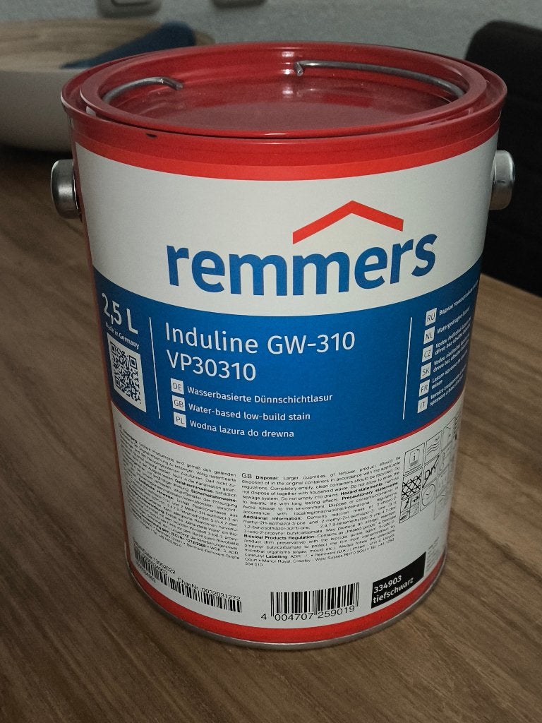 Remmers beits Induline GW-310 diepzwart 2,5 liter, Zwart, Nieuw, Beits, Ophalen of Verzenden