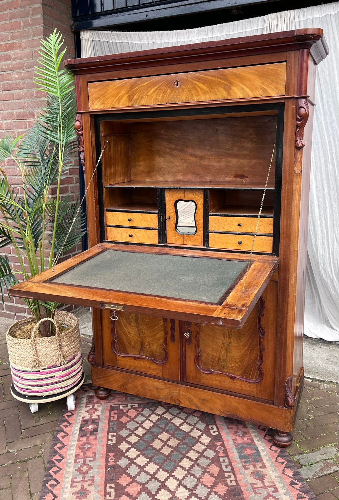 Antiek Biedermeier klepbureau, Ophalen of Verzenden, Zo goed als nieuw