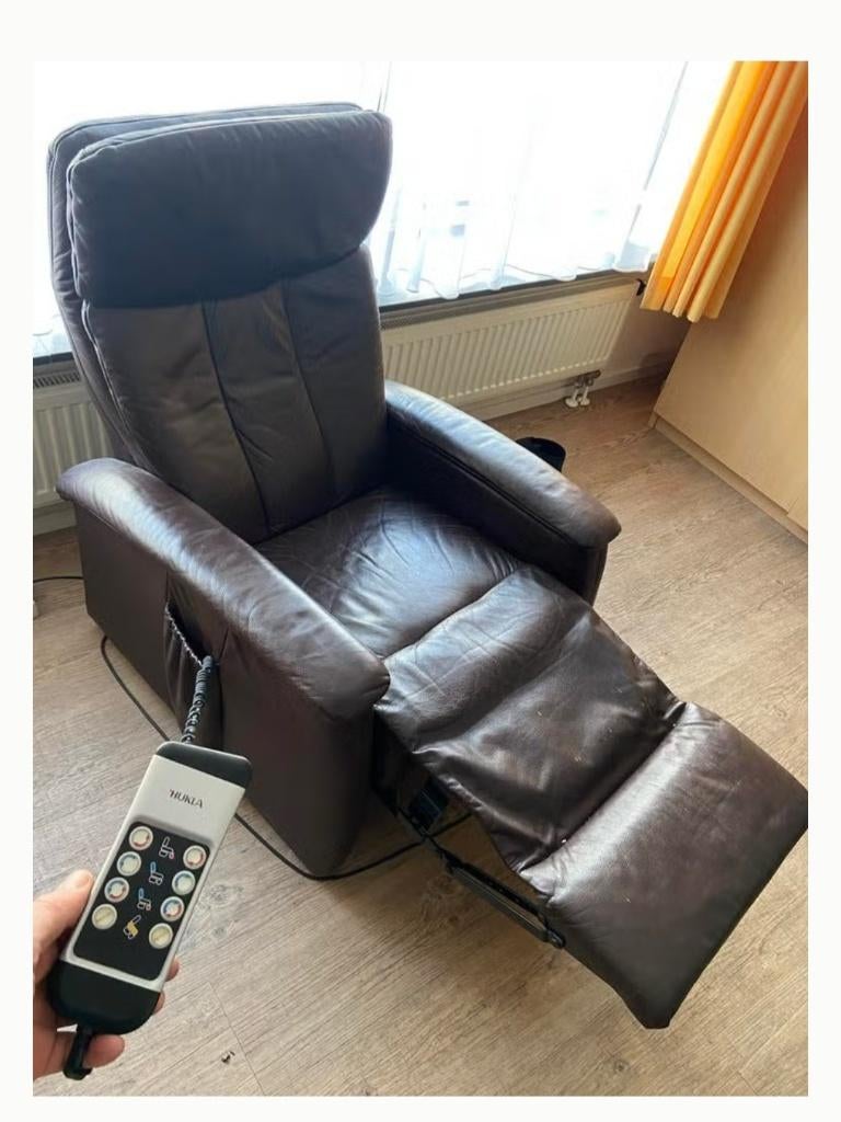 Sta op stoel, Huis en Inrichting, Ophalen, Gebruikt, Bruin, Leer
