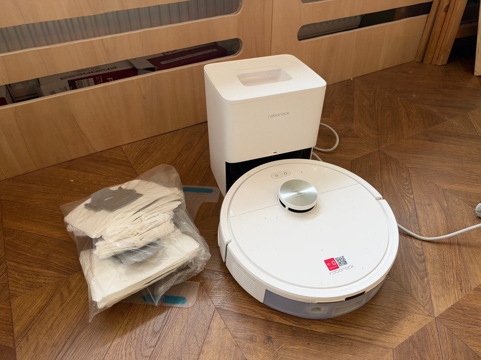 Roborock Q7 TF+ White - Robotstofzuiger met Dweilfunctie, Overige merken, Gebruikt, Geschikt voor tapijt, Ophalen of Verzenden