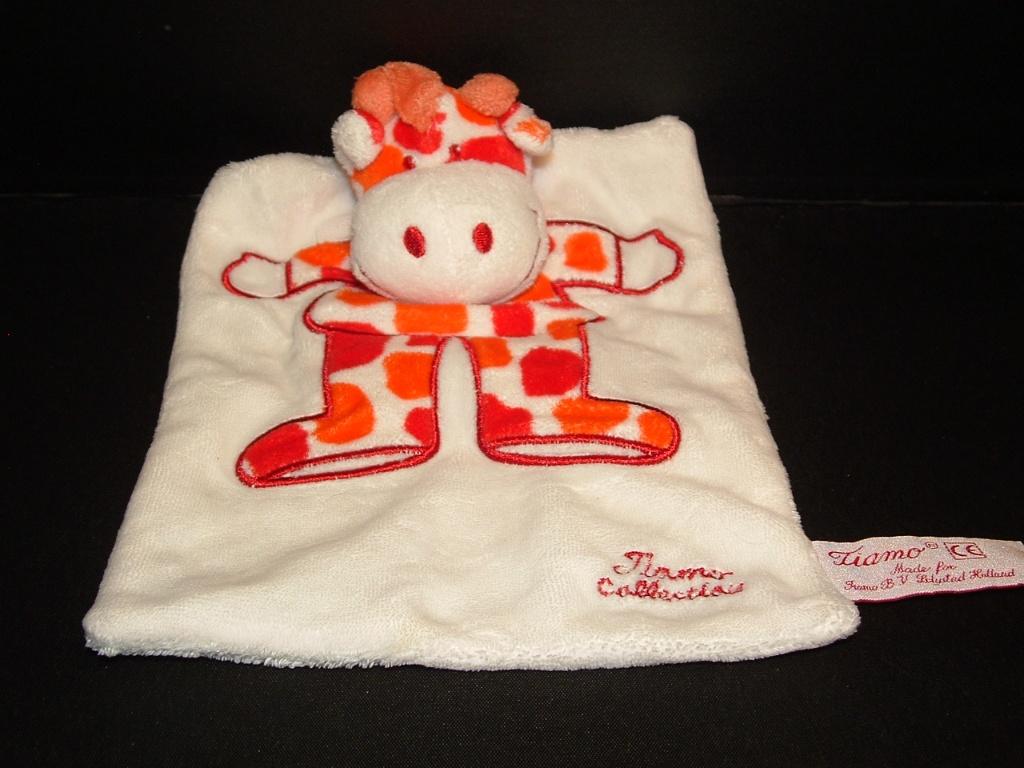 TIAMO GIRAFFE GINO KNUFFELDOEKJE VELOURS WIT MET, Verzenden, Nieuw, Overige typen