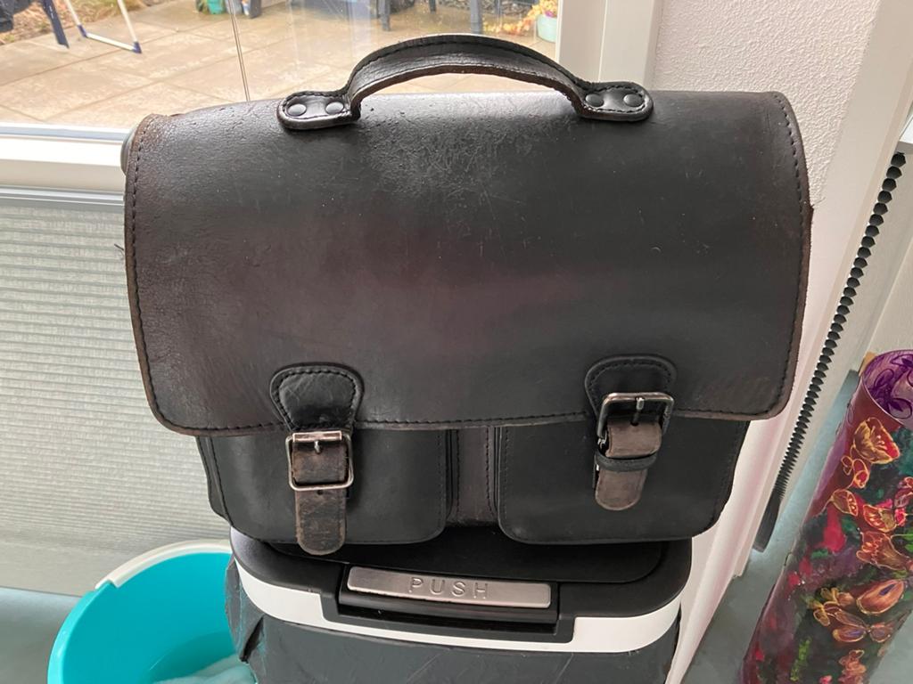 Zwarte Leren Aktetas/Schooltas van Ruiter, Ophalen, Zwart, Aktetas of Boekentas, Leer