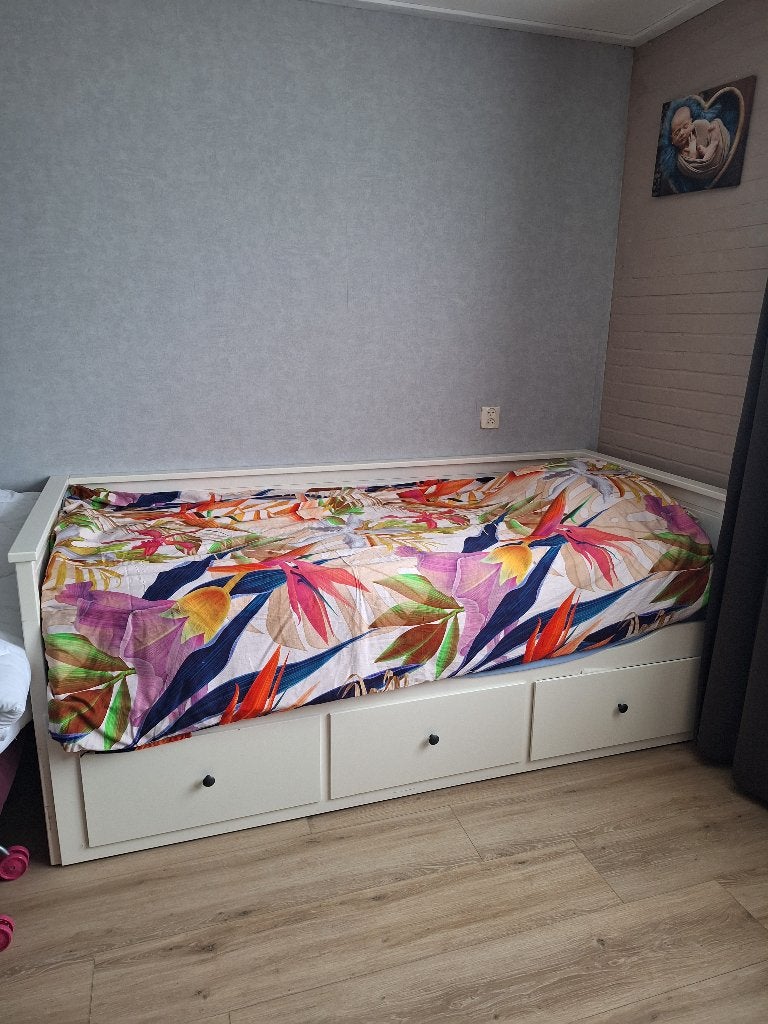Hemnes bed ikea, Ophalen, Gebruikt, Wit, Tweepersoons
