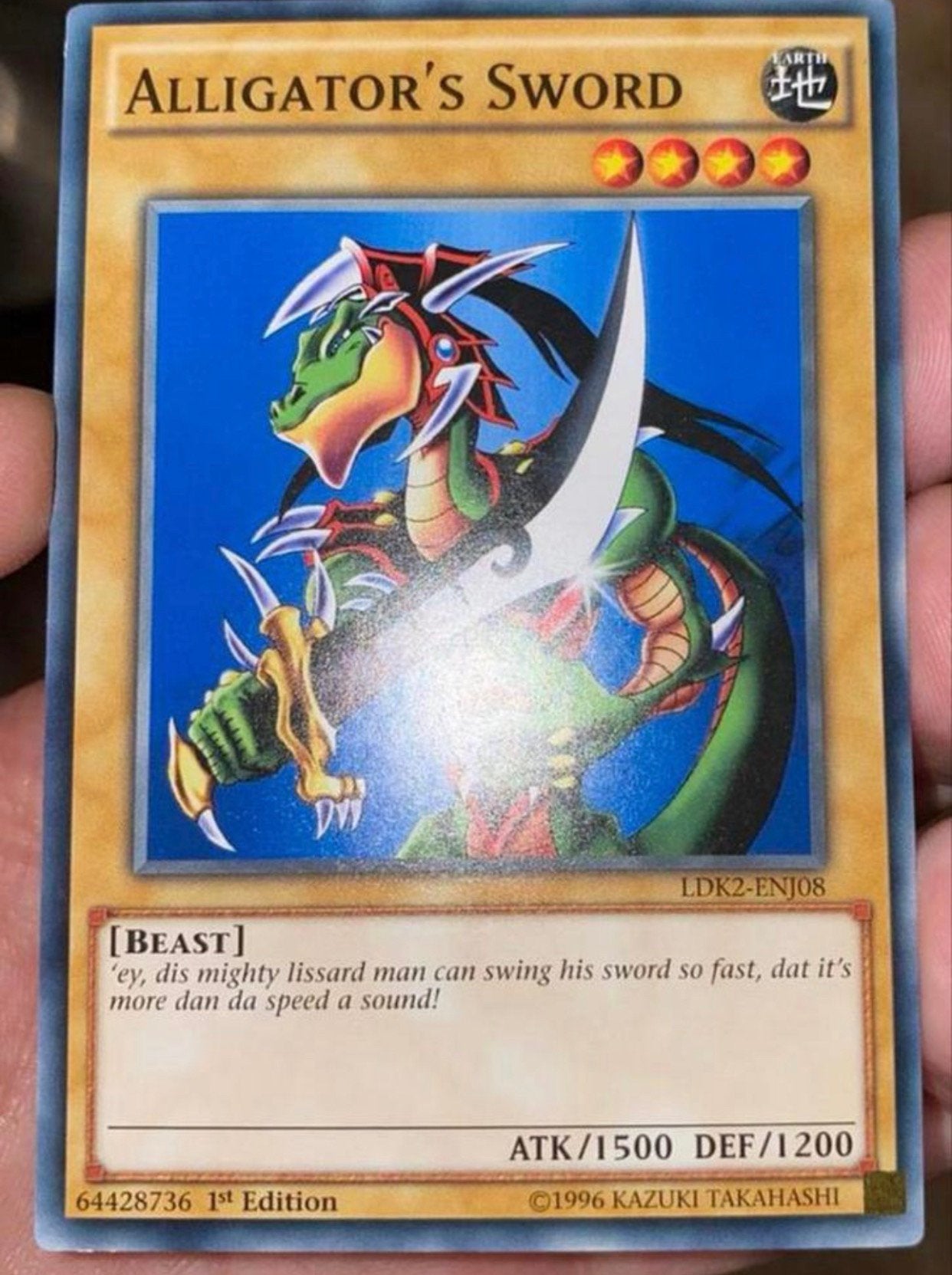 Yu-Gi-Oh! Alligator’s Sword LDK2 1st Edition !, Hobby en Vrije tijd, Ophalen of Verzenden, Zo goed als nieuw, Losse kaart