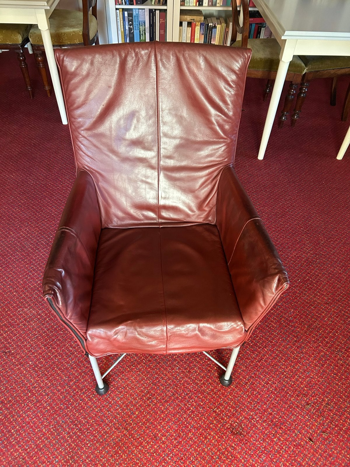 Vier Montis Chaplin stoelen - Rood Leer, Huis en Inrichting, Ophalen, Gebruikt, Leer, Vier