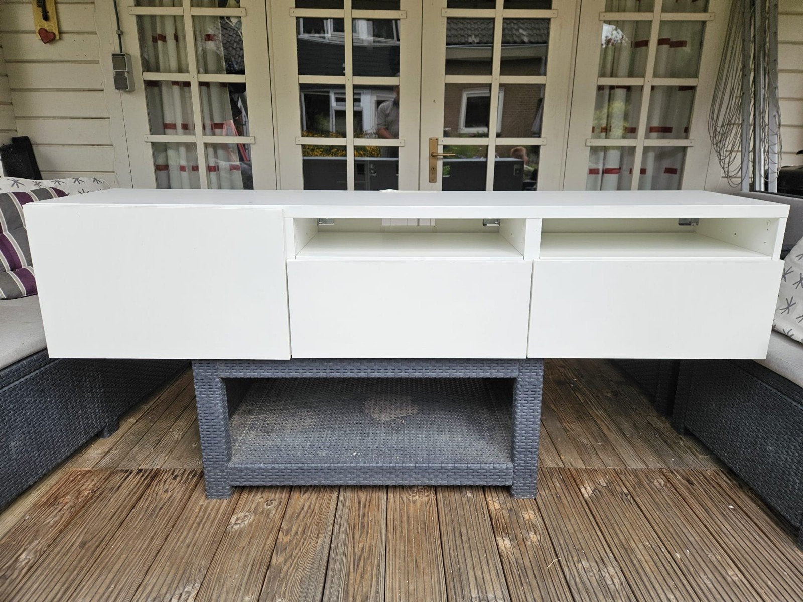 Witte TV-meubel / Dressoir in prima staat, 150 tot 200 cm, Ophalen of Verzenden, Zo goed als nieuw, Minder dan 100 cm