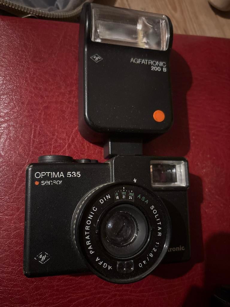 Agfa Optima 535 Sensor met Agfatronic 200 B flitser, Ophalen of Verzenden, Gebruikt, Compact, Overige Merken