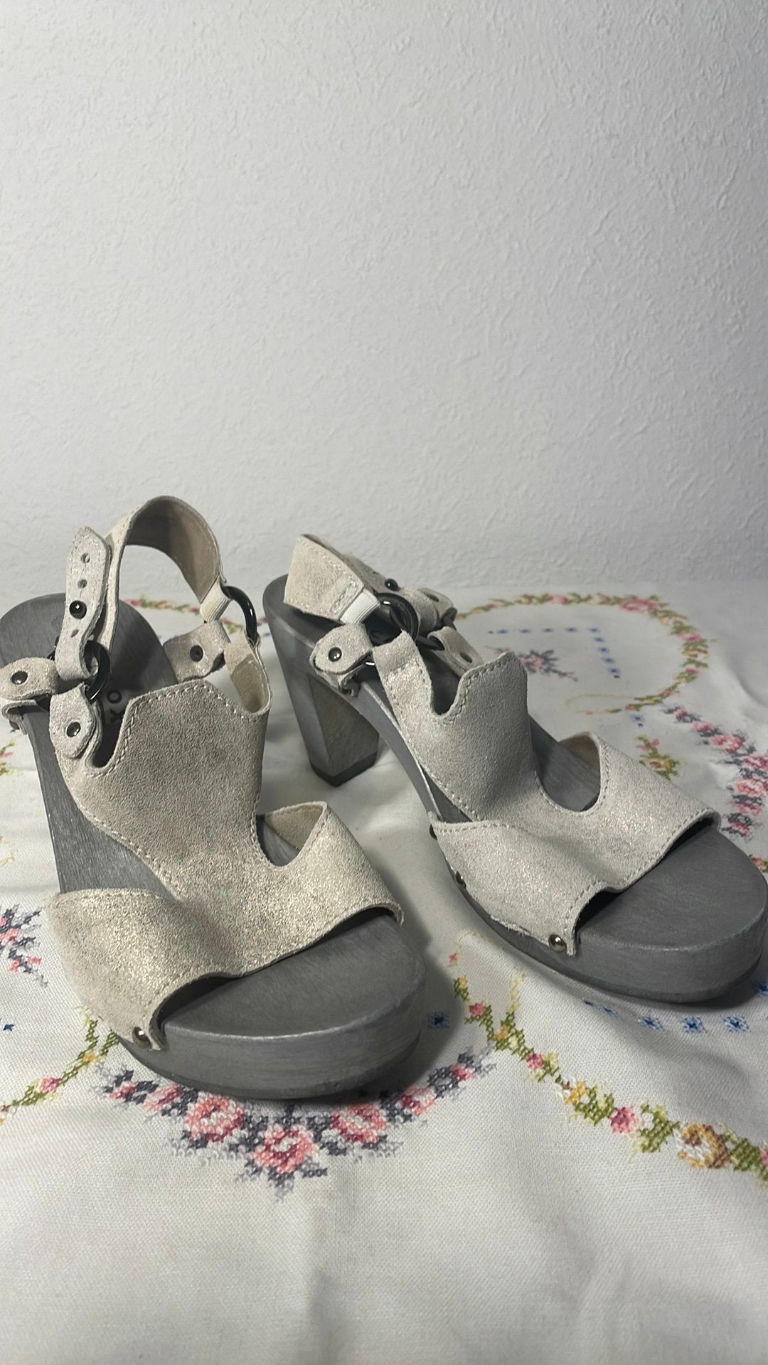 Zilvergrijze lederen Softclox Sandalen mt 39, Kleding | Dames, Schoenen, Ophalen of Verzenden, Zo goed als nieuw, Sandalen of Muiltjes