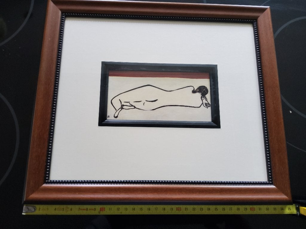 Sanyu print 'agnes' ingelijst, Antiek en Kunst, Ophalen of Verzenden, Print, Ingelijst