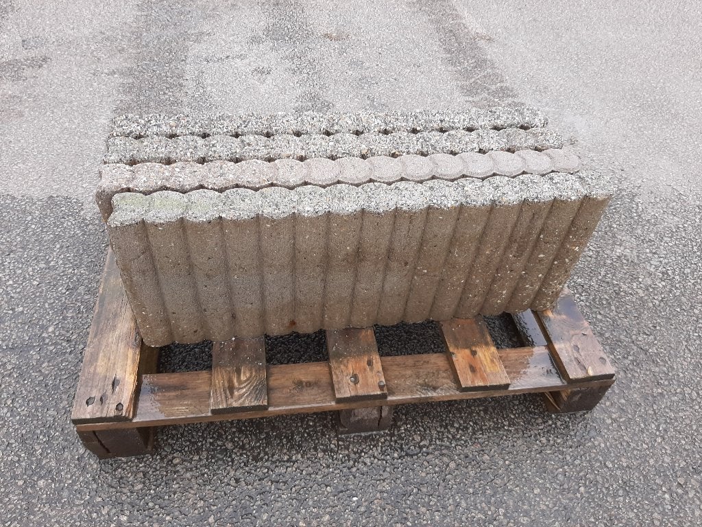 4 grijze palissadebanden, Tuin en Terras, Tegels en Klinkers, Ophalen, Gebruikt, Beton, Overige typen
