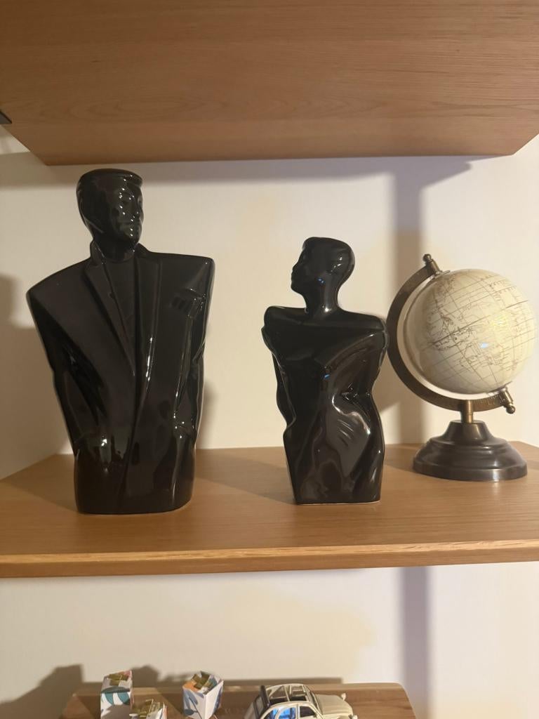 Koppel man en vrouw, torso. Jaren '80  stijl van L Balkwill, Ophalen of Verzenden, Gebruikt, Mens